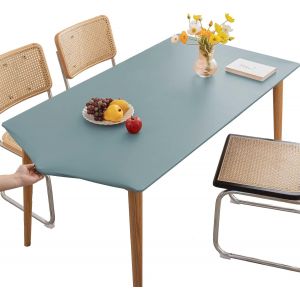 KALANKA-Nappe rectangulaire en cuir - Anti-taches - Lavable - &Eacute;lastique et imperm&eacute;able - Pour salle &agrave; manger, jardin, f&ecirc;te, bleu - 183 x 75 cm - Neuf