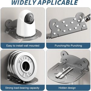 Support Enceinte, Universel Pieds Enceintes, Pied Enceinte Mural Sans Percage, Acier Carbone Support De Montage Mural, Autocollant Support Enceinte Sur Pied, Pour Enceintes, Moniteur(2 Pi&egrave;ces, Gris) - Neuf