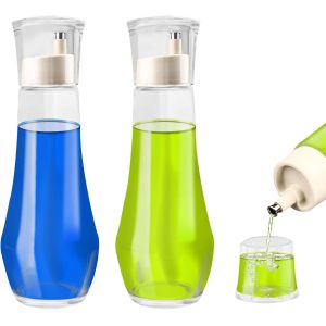 Kal-Lot De 2 Distributeurs De Rince-Bouche En Verre Transparent Pour Salle De Bain, 260 Ml, Petit Récipient Avec Couvercle, Distributeur De Sirop De Café Rechargeable Pour La Maison, La Cuisine, Le - Neuf