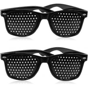 Lot De 2 Lunettes À Sténopé Pour Améliorer La Vue, Noires, Unisexes - Neuf