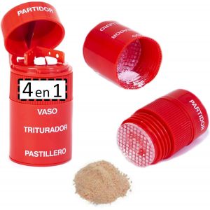 Pilule Broyeur-Pilulier Manuel Broyeur Quotidien-Pilule Coupe Et Pilule Broyeur-Pilule La Plus Compl&egrave;te Concasseur-Tablette Diviseur-Rouge - Neuf