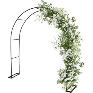 MEVRONISSHOP-Arche de Rosiers pour Jardin Plantes Grimpantes 180 * 220cm Arceau Rosiers Vigne en M&eacute;tal Noir D&eacute;coration Ext&eacute;rieure de Mariage Anniversaire - Neuf