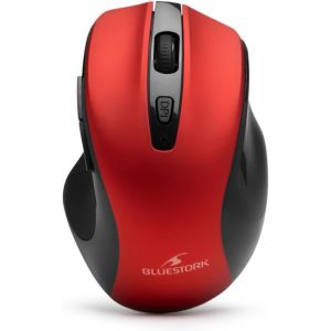 Souris sans Fil Double connexion : Bluetooth & USB 2.4 Ghz - sans fil Rechargeable, Ambidextre, Ergonomique - silencieuse pour PC/MAC - New (Rouge) - Neuf