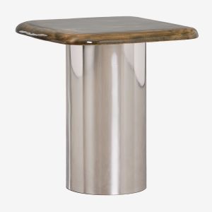 Table de chevet carr&eacute;e 40x40 cm Merieines Vert Militaire Clair &iquest;50 cm - Neuf