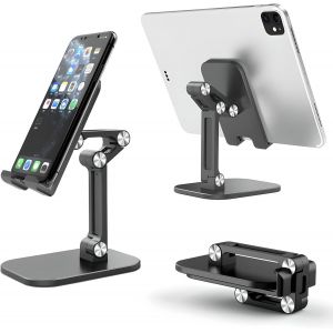 Senior-Support Téléphone Bureau Pliable Réglable ¿ Antidérapant Léger Compact Pour Iphone Samsung Xiaomi Huawei ¿ Socle Portable Pour Smartphone ¿ Idéal Maison, Bureau, Voyage, Table[L319] - Neuf
