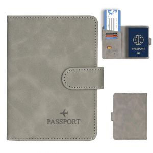 Porte-Passeport,Portefeuille,Blocage Rfid,&Eacute;tui Pour Cartes En Cuir,Accessoires De Voyage Pour Femmes Et Hommes.Khaki. - Neuf