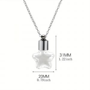 Flacon De Parfum En Verre Pendentif Bouteille De Souhait Breloque Claire Bouteille En Verre Collier Bijoux Cadeaux Bouteille En Verre Collier Verre Transparent--Type 4 - Neuf