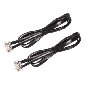 T&eacute;l&eacute;phone Extension Corde 3.28Ft T&eacute;l&eacute;phone C&acirc;ble T&eacute;l&eacute;phone Ligne Corde Rj11 6P6C Bouchons M&acirc;le &Agrave; M&acirc;le Pour T&eacute;l&eacute;phone Et Fax Noir 2Pcs - Neuf