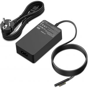 Chargeur 65W Microsoft Surface - Compatible Surface Pro 10 9 8 7+ 7 6 5 4 X, Book 1-3, Laptop 1-6, Go & Studio - Cordon 1.5M Inclus - Neuf