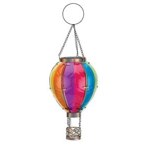 Lanterne Solaire Montgolfiere Avec Flamme Vacillante, Lampes Solaires D'exterieur Suspendues Et Etanches - Neuf