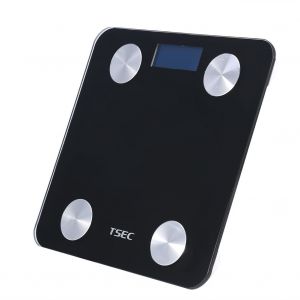Balance de poids Bluetooth intelligente, mesure de la masse grasse, IMC, composition corporelle, balance numerique LED, noire - Neuf