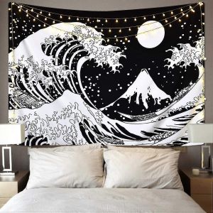 Tapisserie Japonaise Vague,Tapisserie Murale Kanagawa Great Wave,Tapisserie Wave Avec Tapisseries Soleil - Neuf