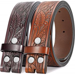 Tzf-Lot De 2 Sangles De Ceinture Occidentales En Cuir Pour Homme Et Femme, Cowboy, Cowgirl, Ceintures Pour Jeans, Cadeau Ceinture Sans Boucle - Neuf