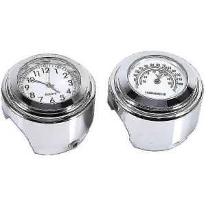 Montre De Guidon De Moto, &Eacute;tanche 7/8", Avec Thermom&egrave;tre Num&eacute;rique Et Affichage De La Temp&eacute;rature (Blanc). - Neuf