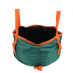 Seau Pliable Avec Poignee, Lavabo Portable Et Pliable, Recipient A Eau Leger Pour Camping, Randonnee, Peche, Noir Et Vert - Neuf
