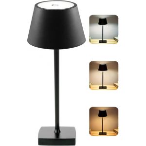 Kal-Lampe De Table Sans Fil Rechargeable Led, Tout Métal Lampe Sans Fil Rechargeable 4000mah, 3 Températures De Couleur, Contrôle Tactile Pour Chevet, Interieur, Exterieur - Neuf