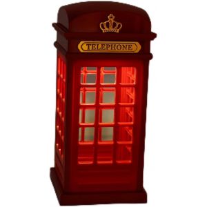 Veilleuse De Cabine Téléphonique Londres Rétro, Lampe De Nuit Led À Charge Usb, Lampe De Bureau À Capteur Tactile, Lampe De Bureau À Led Jaune À Intensité Variable Pour Chambre À - Neuf