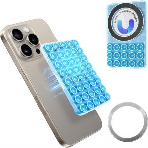 MDY-Ventouses en Silicone Support Téléphone pour Tous Les Modèles, Support de Téléphone Antidérapant pour Selfies et Vidéos, Mains Libres Support à Ventouse Téléphone Portable Autocollante (Bleu) - Neuf