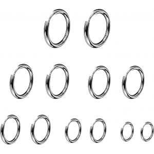 Kal-6 Paires Anneaux Piercing Acier Inoxydable Boucles D'oreilles Hinged Percing Nez Boucle D Oreille Petite Pour Les Femmes Hommes 8mm-18mm - Neuf