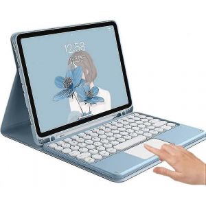 Ipad De No&euml;l 9e G&eacute;n&eacute;ration 8e 7e G&eacute;n&eacute;ration 10,2 Pouces/Air 3 Pro 10,5 Pouces &Eacute;tui Clavier Avec Pav&eacute; Tactile Clavier Rond Mignon De Couleur Bluetooth - Neuf