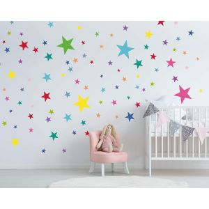 ERYI-50 Stickers Muraux Étoiles Pour La Chambre Des Enfants - Ensemble D'Autocollants Muraux - Bébé Ciel Étoilé À Coller Sur La Décoration Murale Autocollant - Coloré - Neuf