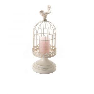 Bougeoir décoratif en forme de cage à oiseaux, lanterne vintage pour mariage, cheminée, décoration de vacances, 31,5 x 11,5 cm - Neuf