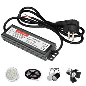 Transformateur LED 12 V 60 W 5 A,bloc d'alimentation LED avec prise étanche IP67,transformateur LED,pilote LED AC170 V-250 V,tension constante pour éclairage LED - Neuf