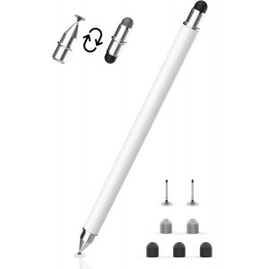 3-In-1 Magnetic Touch Stylus Pen For Tablet With Fiber, Rubber And Disc Tip, Compatible With All Tablets/Phones Such As Iphone/Ipad/Samsung/Huawei/Xiaomi ¿ White - Neuf