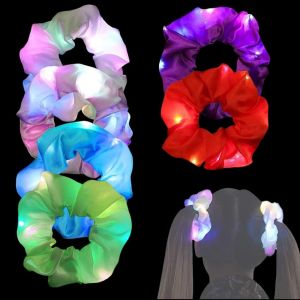 6pcs &Eacute;lastiques Lumineux, Accessoires De F&ecirc;te Mallorca, Chouchous Lumineux, &Eacute;lastiques Cheveux Femme Fille, Bijoux De Cheveux Accessoires Festival (N&eacute;on) - Neuf