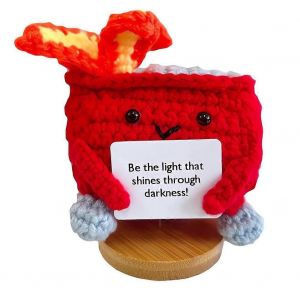 Fait &Agrave; La Main Inspirant Crochet Poup&eacute;e Positive Mignon Benne &Agrave; Ordures Feu Crochet Poup&eacute;e Cadeau Femmes Anniversaire No&euml;l Rouge - Neuf