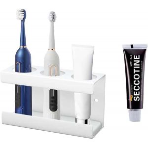 KALANKA-Support Brosse a Dent &Eacute;lectrique Mural sans Percage, Porte Brosse &agrave; Dents Electrique Aciers Inoxydables, 3 Trous Electric Toothbrush Holder, Absorbe l'eau Et R&eacute;siste &agrave; l'Humidit&eacute; - Neuf