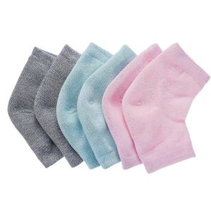 Lot De 3 Paires De Chaussettes Souples Et Aérées En Gel, À Bout Ouvert, Pour Peaux Sèches, Rugueuses Et Craquelées, Soin Hydratant Jour Et Nuit (Rose, Turquoise, Gris) - Neuf