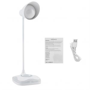 HJLIAN Lampe de table LED 3 niveaux, variateur, flexible, USB, protection des yeux, veilleuse de lecture - Neuf
