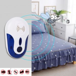 HJLIAN Repulsif electronique ultrasonique anti-moustiques, souris, cafards, antiparasitaire d'interieur 90-250 V (prise britannique) - Neuf