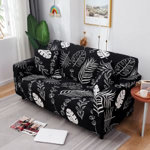 Étirer la housse du Canapé Imprimé Canapé Couvre Fauteuil de Housses pour Coussin de Canapé Canapés Élastique Universel Meubles Protecteur avec 2 Taies d'oreiller, Anti-Rayures - Neuf