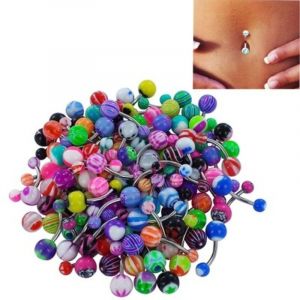 Assortis Lot De 100pcs Piercing Banane 14g Nombril Anneaux De Bijoux Piercing - Neuf
