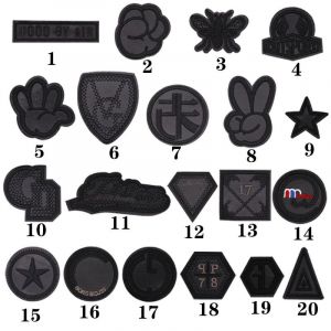 Lot De 20 À Repasser Sur Les Patchs, Badges Brodés Tissu, De Repassage Ou De La Couture, Des Autocollants Brodé En Noir Pour Les Vêtements, Chapeaux, Jeans - Neuf