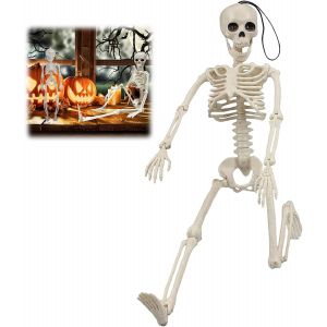 Teppc-Squelette D'halloween - Mini Figurine De 40 Cm À Articulations Mobiles - Modèle Humain Pour Décoration Et Accessoires De Maison Hantée - Neuf