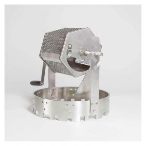 Torrefacteur a cafe manuel a manivelle, tambour hexagonal en acier inoxydable pour cuisinieres a gaz, cage de cuisson manuelle avec 2 lames pour une torrefaction uniforme - Neuf