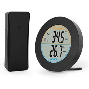 Subzonal-Station M&eacute;t&eacute;orologique Sans Fil, Thermom&egrave;tre Ext&eacute;rieur Int&eacute;rieure Num&eacute;rique Avec &Eacute;cran Lcd De R&eacute;tro-&Eacute;clairage Et Capteur Externe - Noir - Neuf