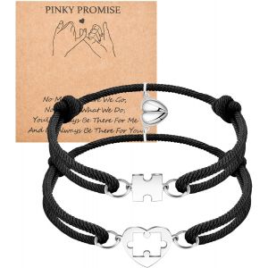 Eryi-2 Pièces Couple Bracelet Magnétique Attraction Magnétique, Couple Amour Amitié Tissage, Cadeau Pour Amant Famille Meilleur Ami Petite Amie Mère S?urs - Neuf