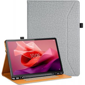 ERYI-Coque Pour Lenovo Tab P12 Avec Porte-Stylo Enfants Antichoc Pour Étui Housse Tablette Lenovo Tab P12 12.7 Pouce,Gris - Neuf