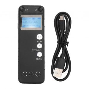 Enregistreur vocal numérique Enregistrement professionnel à un bouton Réduction du bruit HD Enregistreur à commande vocale Lecteur MP3 avec haut-parleur pour conférences réunions 16G - Neuf