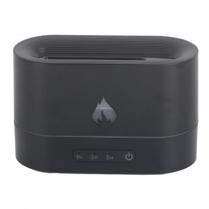 HJLIAN Diffuseur d'aromes a flamme, humidificateur a ultrasons USB pour la maison, diffuseur d'huiles essentielles a flamme, noir - Neuf