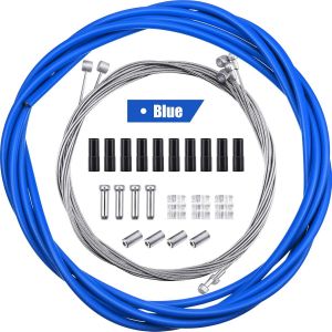 Kit De Gaines De Câble De Frein Intérieures Universelles Pour Vélo, 4 Pièces (Bleu), Remplacement De Câble De Frein Pour Vélo De Montagne, Vélo De Route - Neuf
