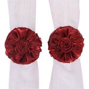 1 paire de dentelle fleur rideau embrasse boucle décorations de Noël ruban drapé porte-rideau - Neuf