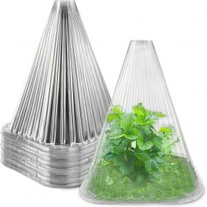 (Couleur transparente) Lot de 30 sabots de jardin réutilisables pour plantes de jardin, protègent les plantes des oiseaux, du gel, des escargots et plus encore - Neuf
