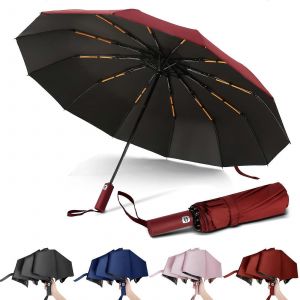 Parapluie Compact Automatique Coupe-Vent Pour La Pluie Avec Grande Toile - Neuf