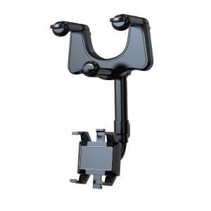 Noir Classique De Voiture De Miroir De Titulaire Téléphone, Voiture De Téléphone Portable De Support Peut Être Pivoté À 360 Degrés, Le Général De Voiture De Miroir De Titulaire Téléphone Réglable - Neuf