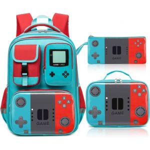 KALSC-Sac À Dos D'École Pour Garçons,Sac À Dos Gamer De 43,2 Cm Pour Enfants,Sac À Dos D'Étudiant Pour École Primaire Et Collège Âgés De 6 À 18 Ans - Neuf